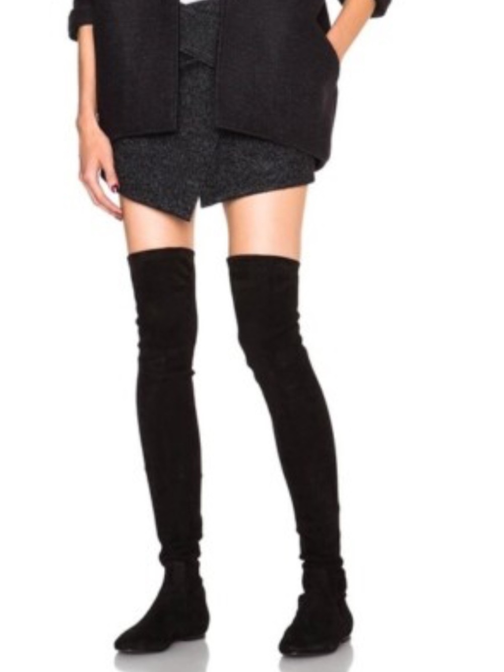 Isabel Marant Brenna Black Suede over the knee Boots